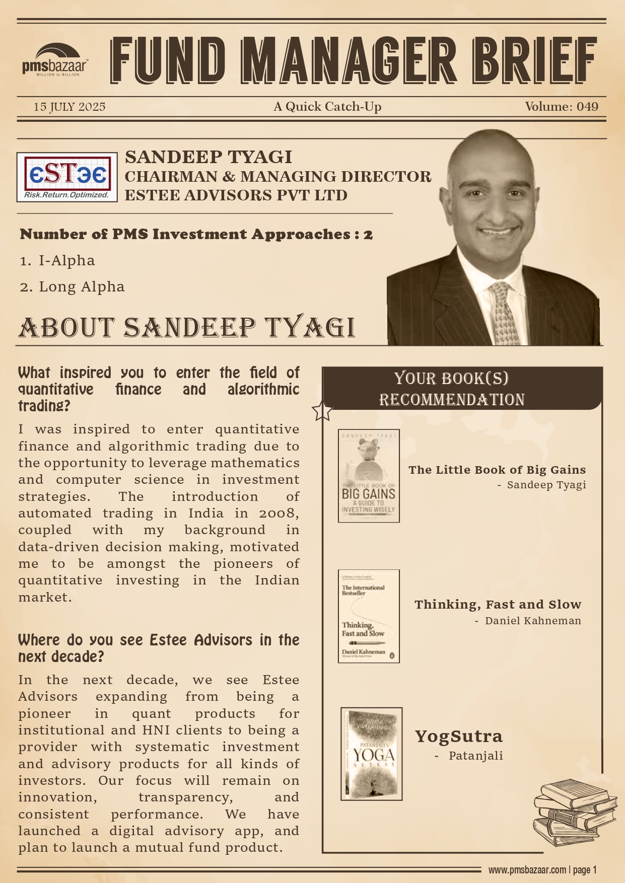 PMSBazaar Fund Manager Brief Vol 49