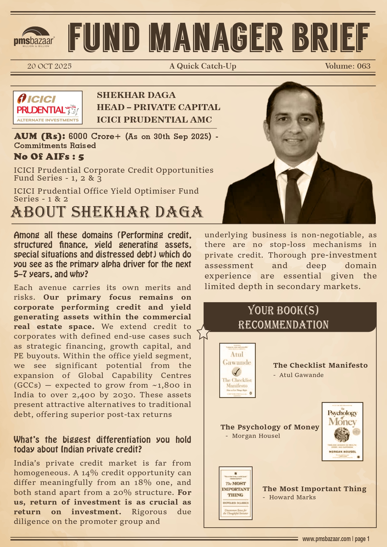 PMSBazaar Fund Manager Brief Vol 63