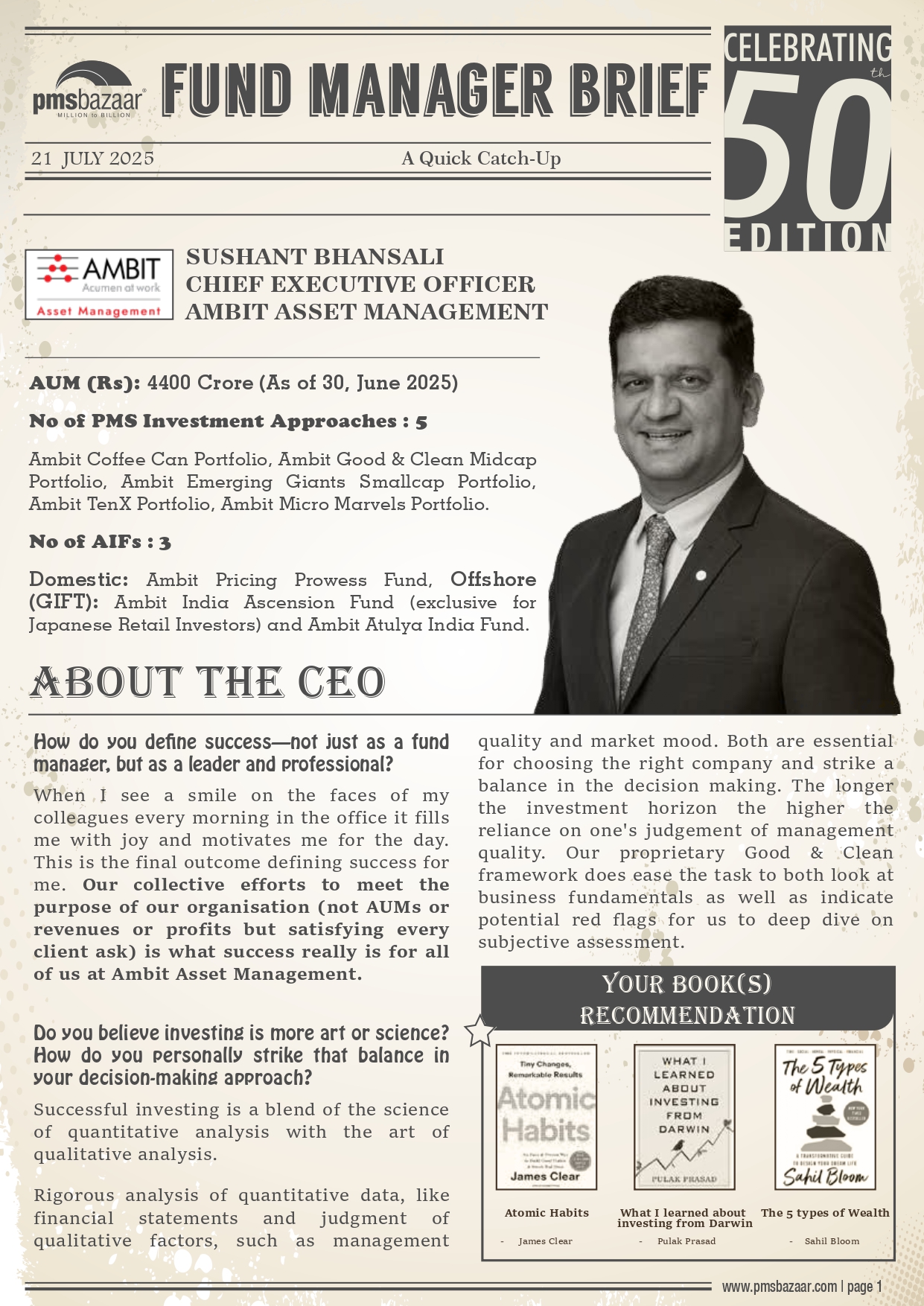 PMSBazaar Fund Manager Brief Vol 50