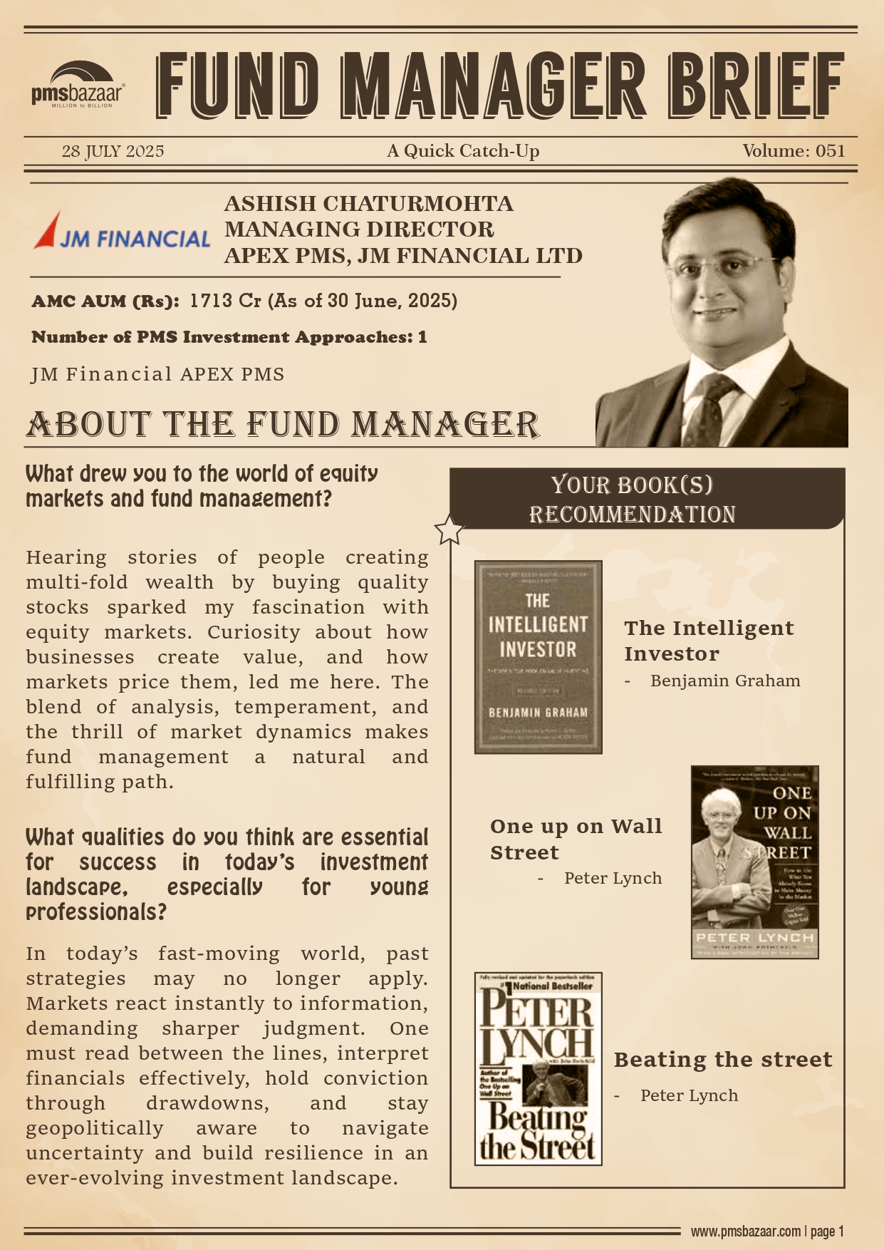 PMSBazaar Fund Manager Brief Vol 51