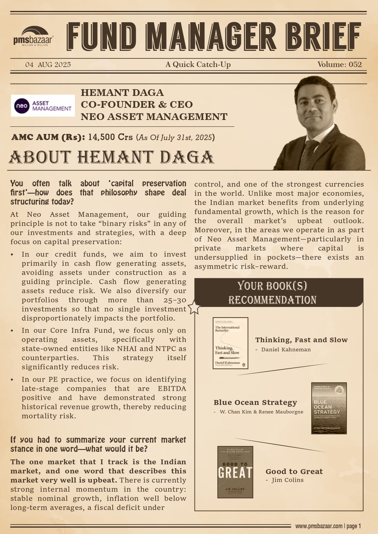 PMSBazaar Fund Manager Brief Vol 52