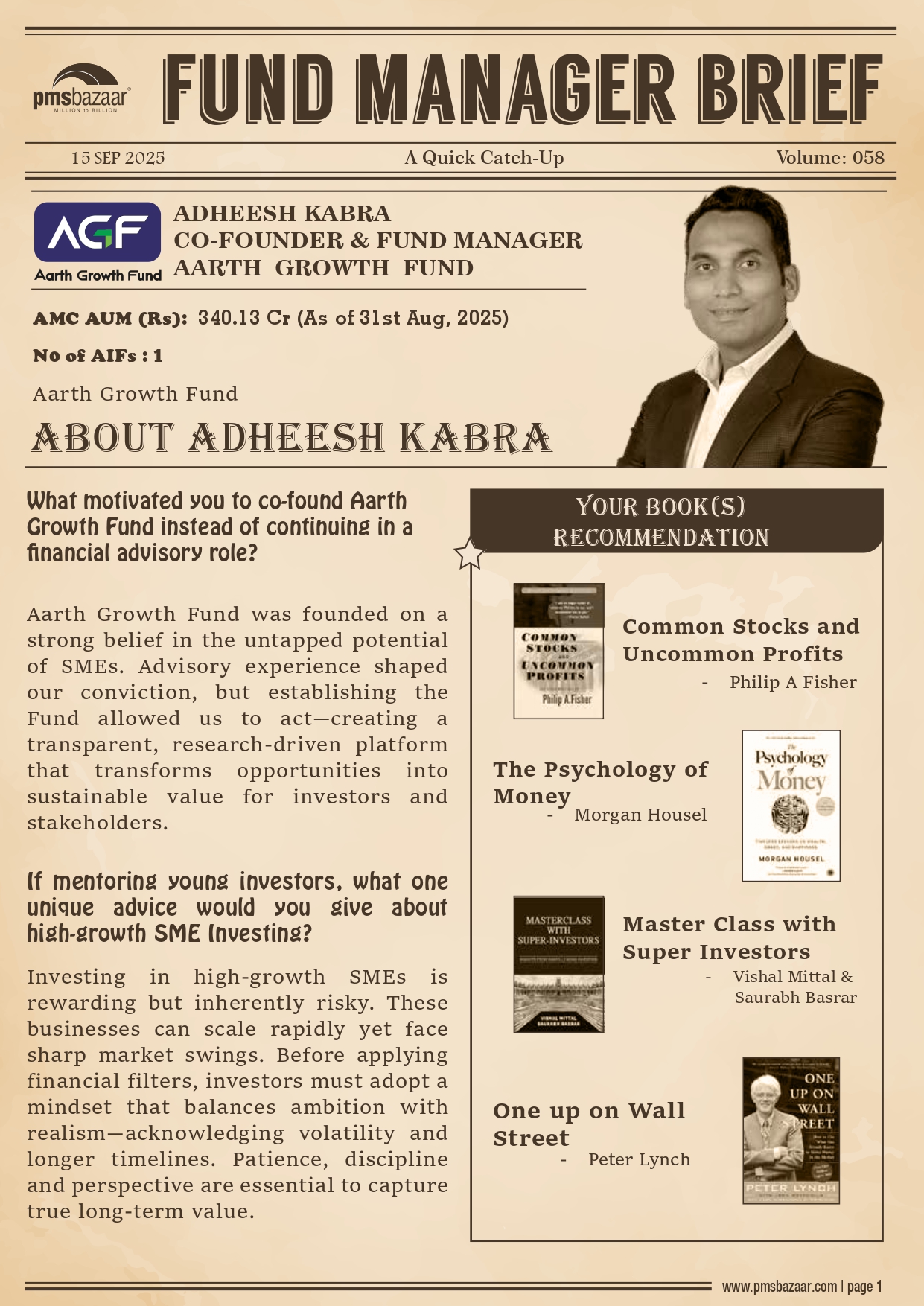 PMSBazaar Fund Manager Brief Vol 58
