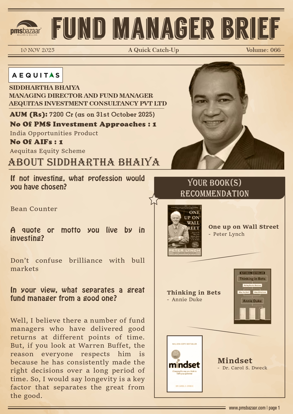 PMSBazaar Fund Manager Brief Vol 66	