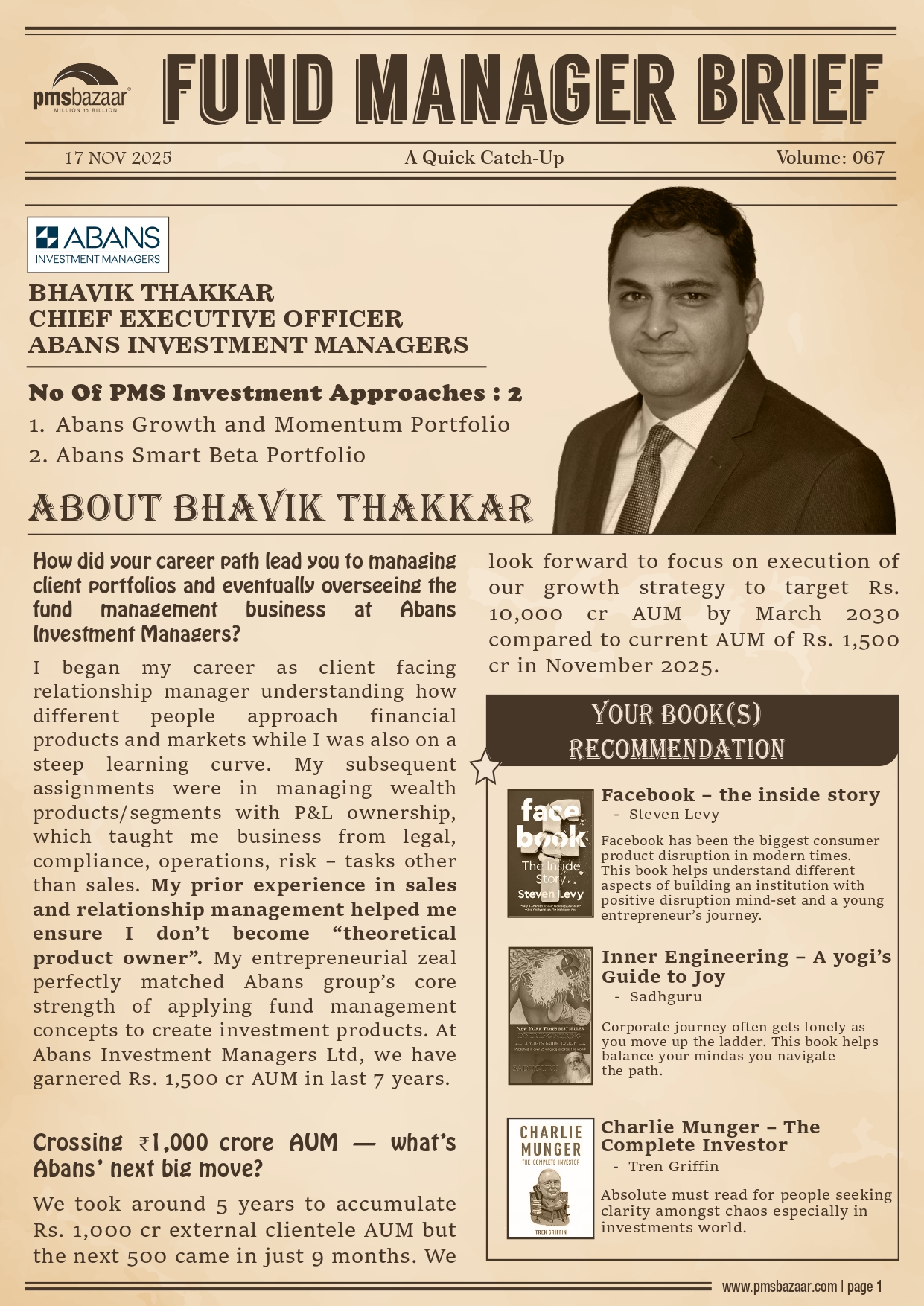 PMSBazaar Fund Manager Brief Vol 67