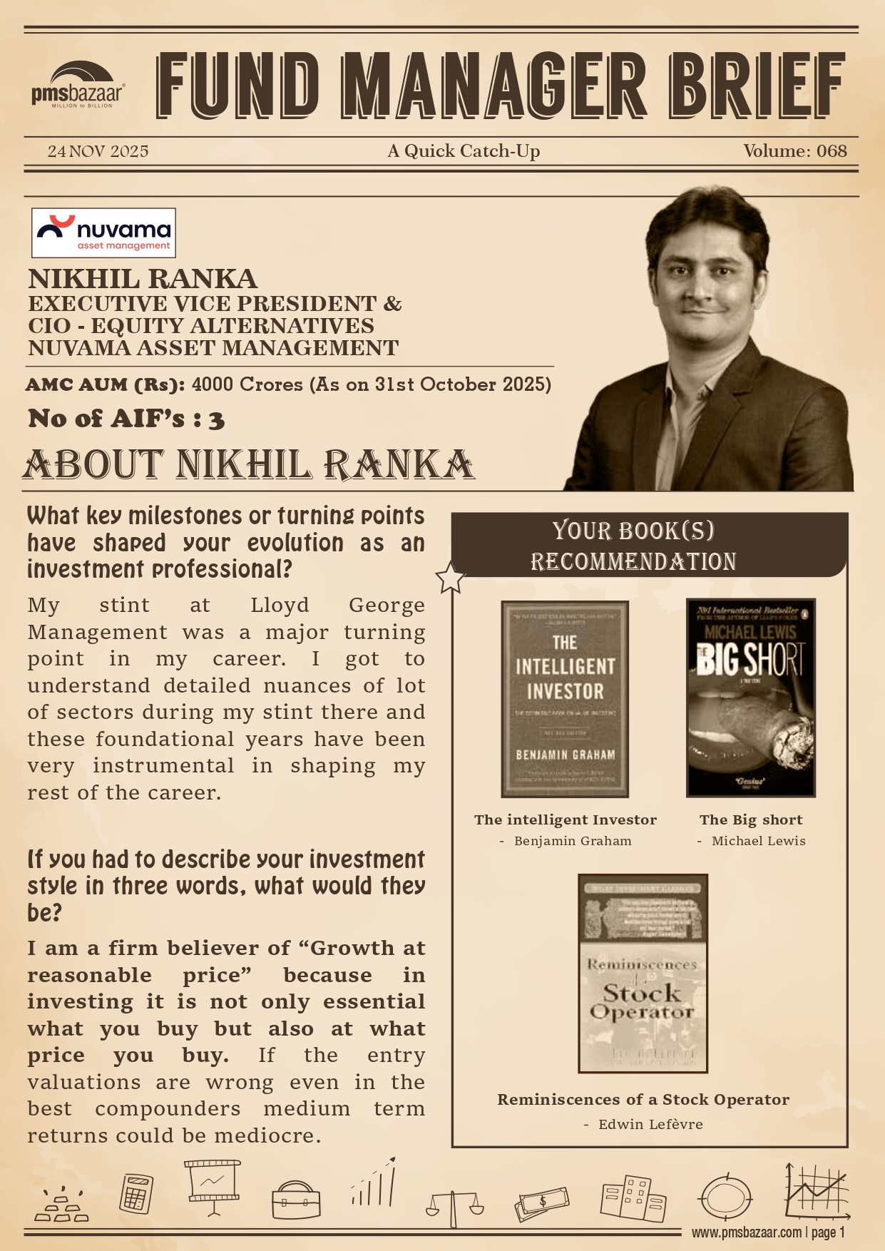 PMSBazaar Fund Manager Brief Vol 68