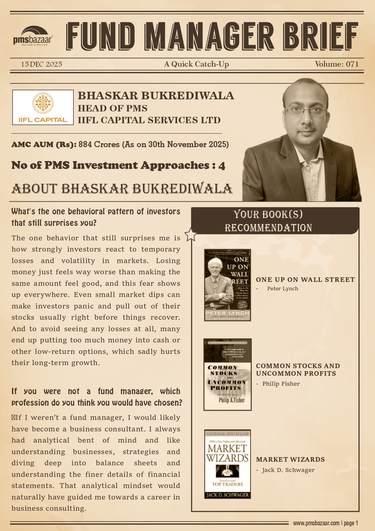 PMSBazaar Fund Manager Brief Vol 71