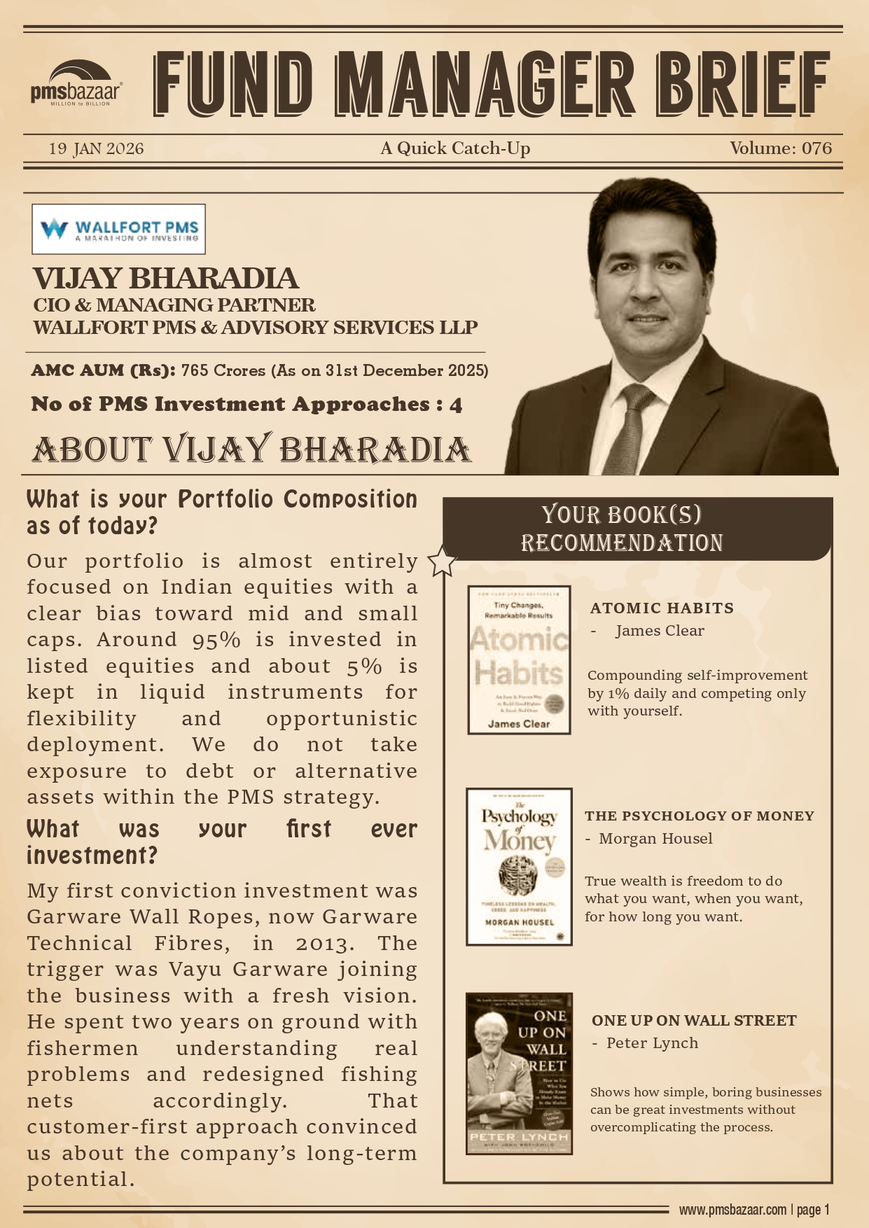 PMSBazaar Fund Manager Brief Vol 76