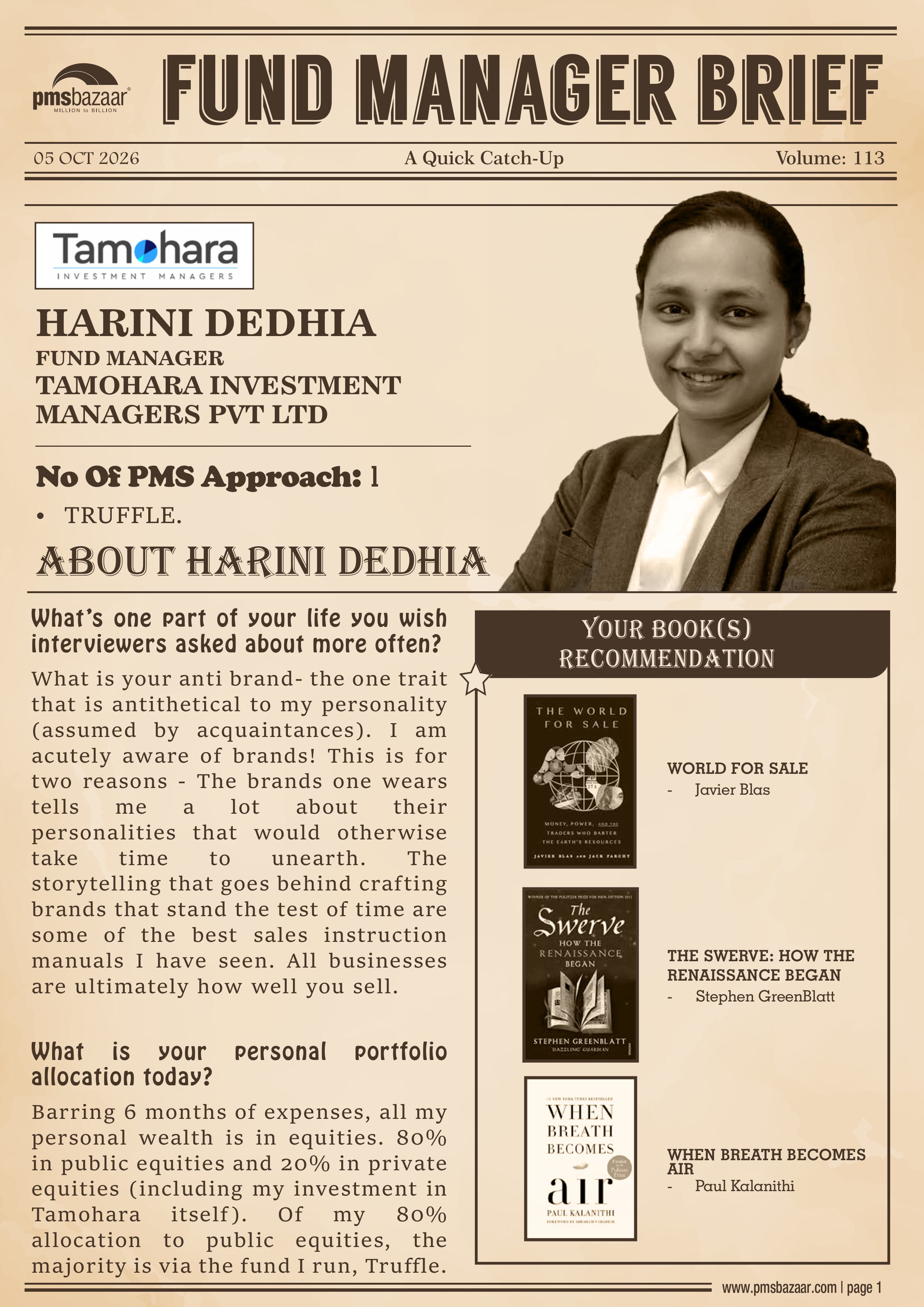 pmsbazaar fund manager brief vol 113