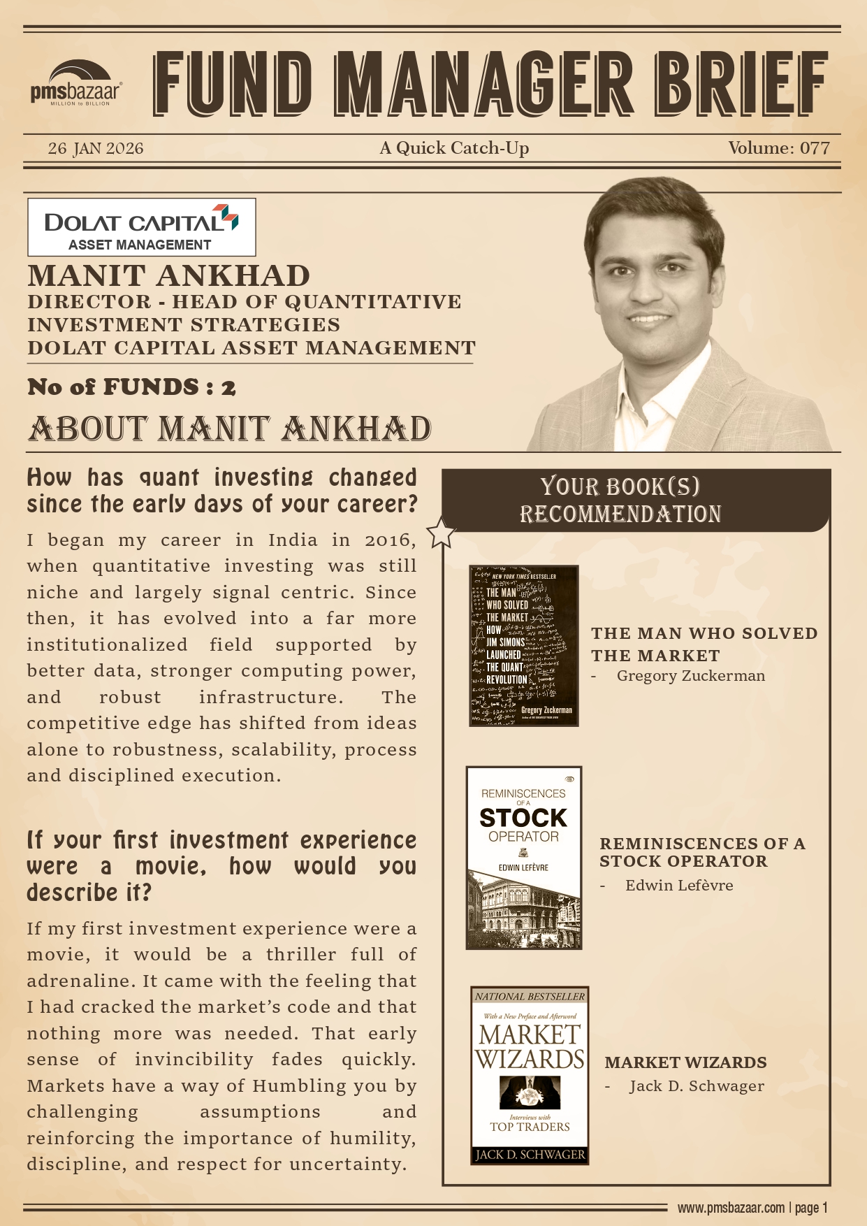 PMSBazaar Fund Manager Brief Vol 77