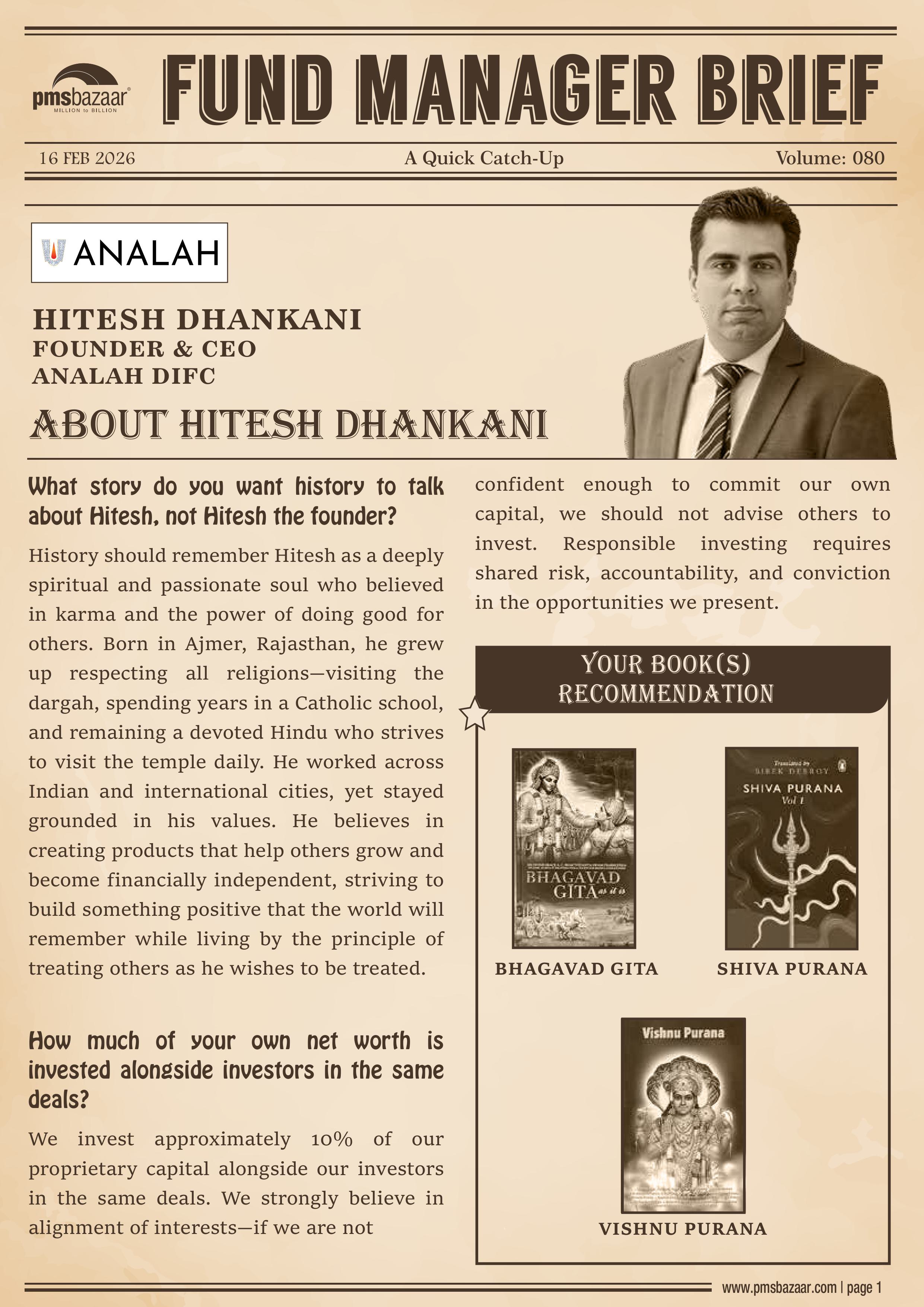 PMSBazaar Fund Manager Brief Vol 80