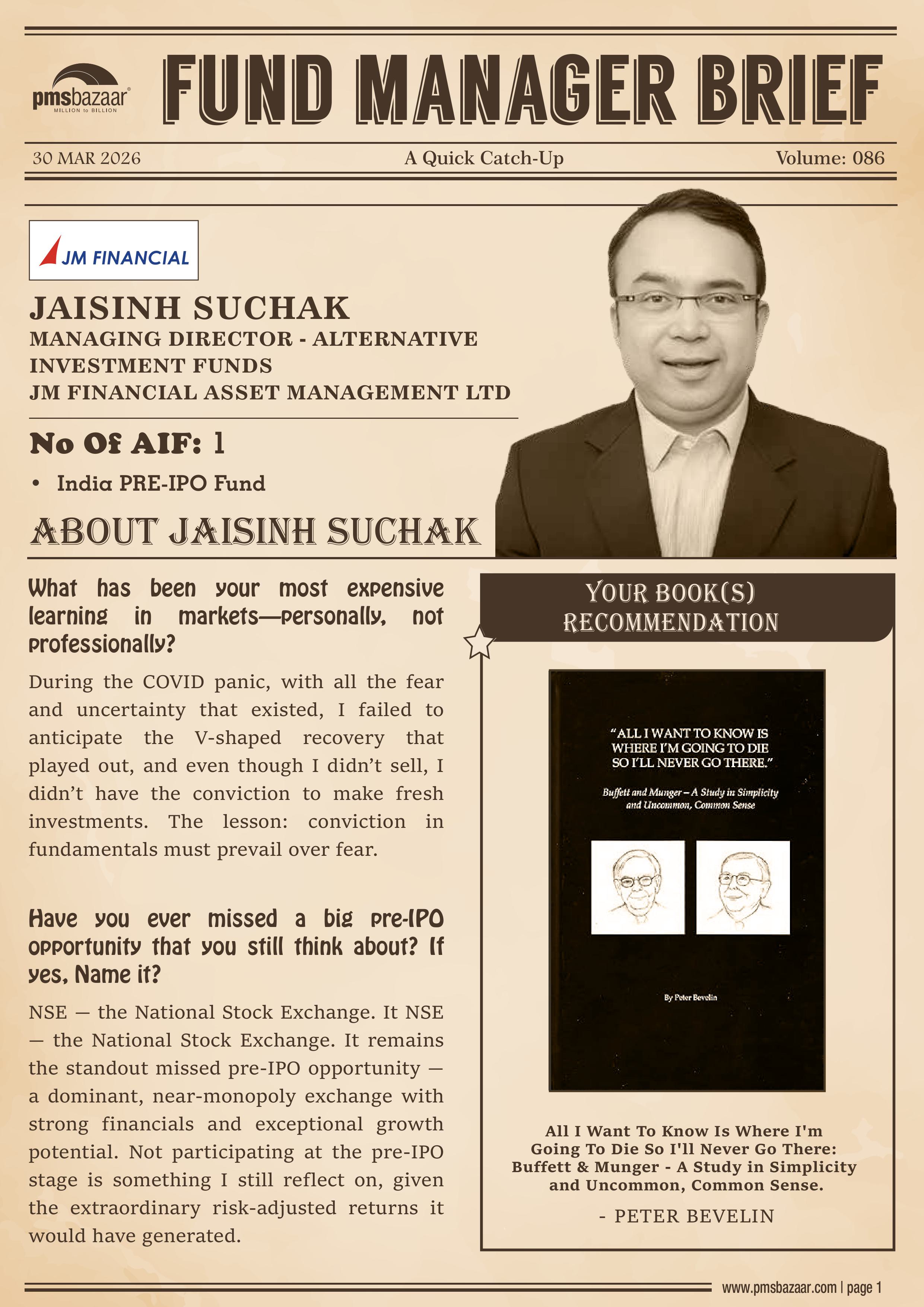 PMSBazaar Fund Manager Brief Vol 86