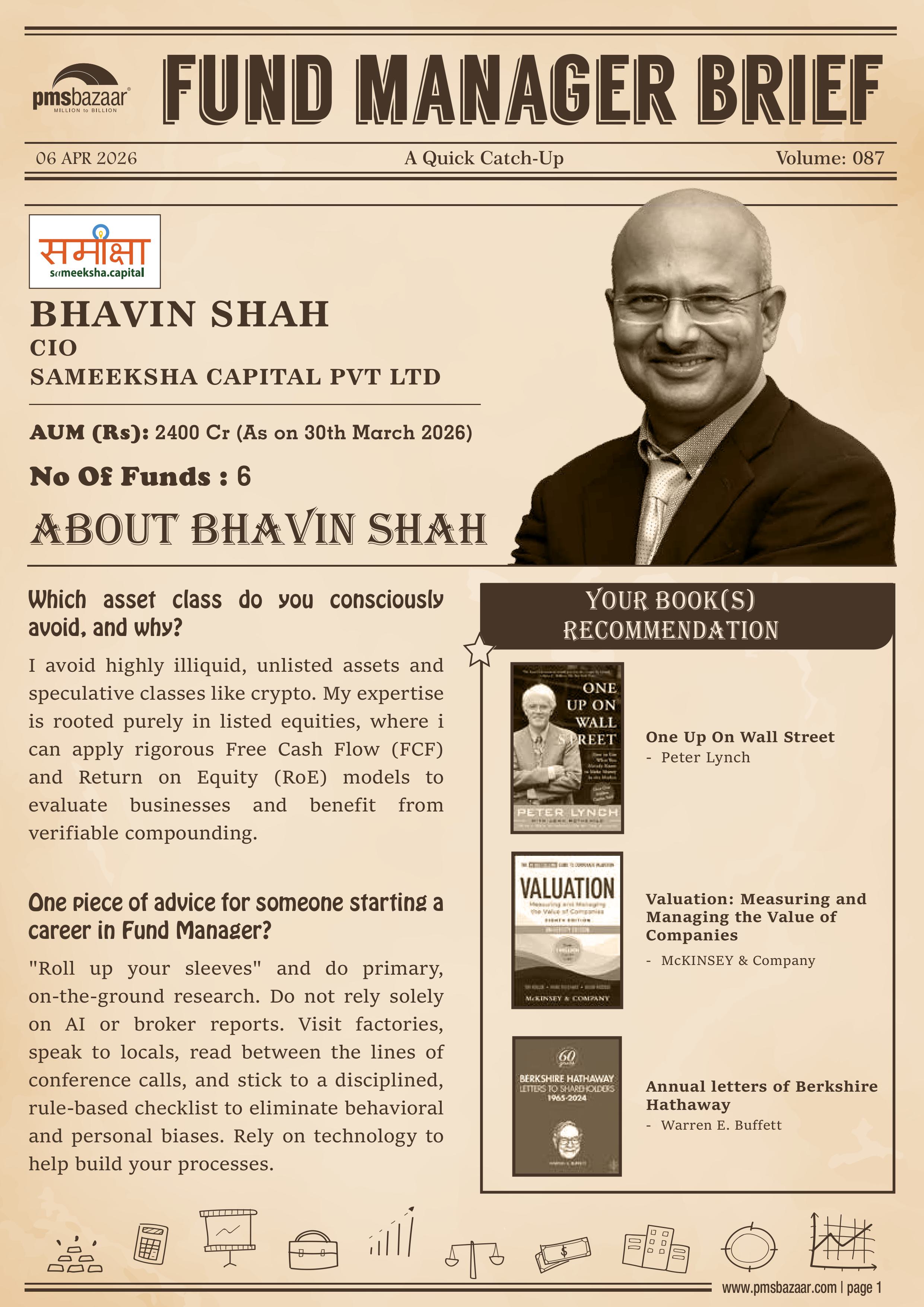 PMSBazaar Fund Manager Brief Vol 87