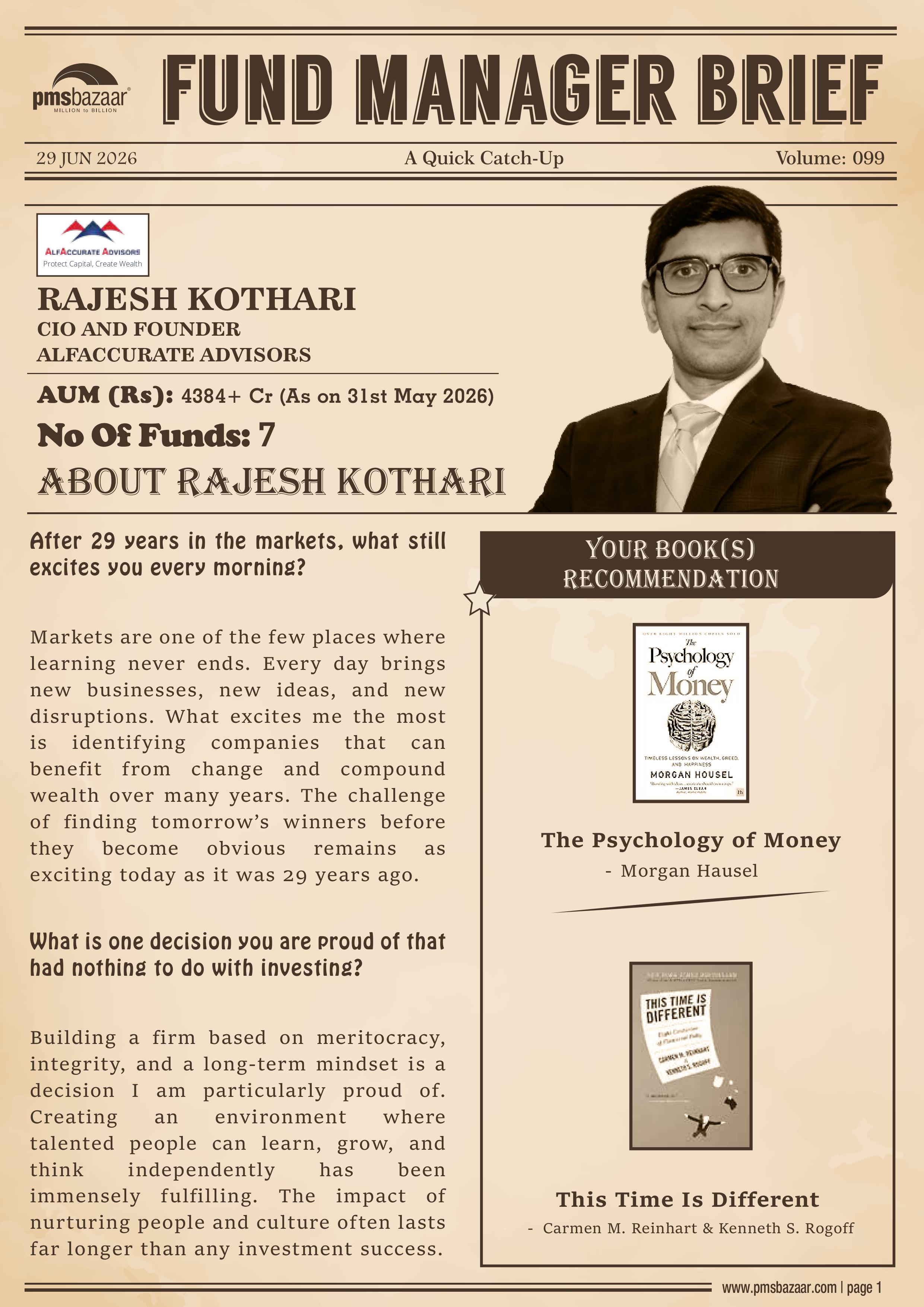 pmsbazaar fund manager brief vol 99